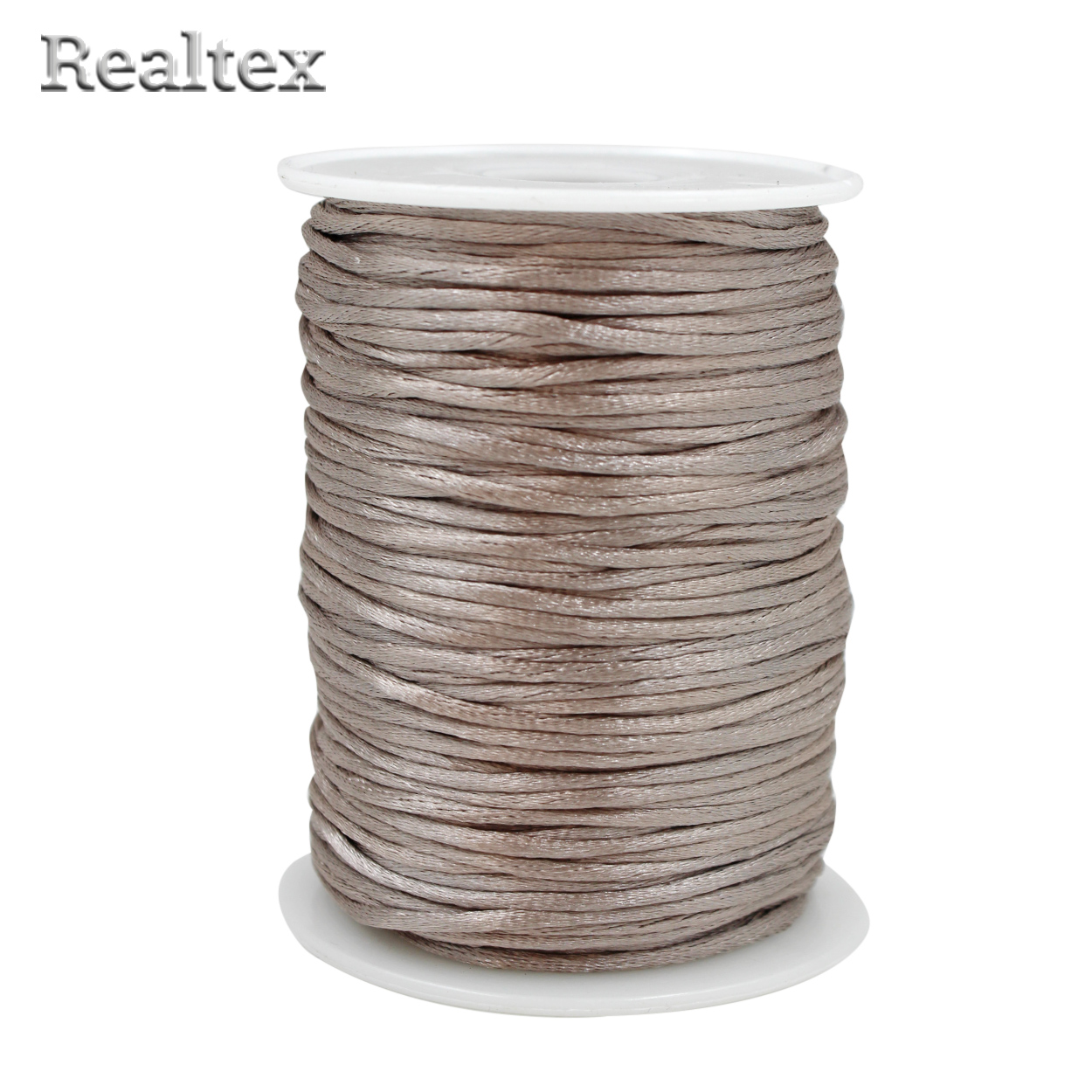 Шнур круглый атласный  Realtex 2мм (91.5м) цв.серо-бежевый