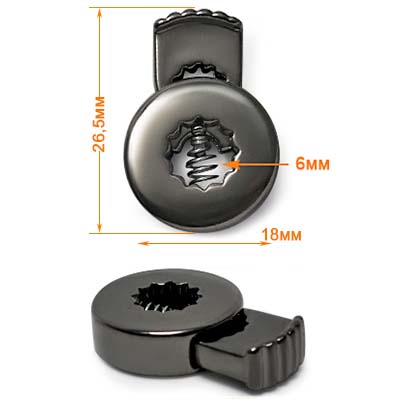 Фиксатор пластиковый Б008 (50шт) цв.черный никель