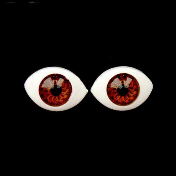 Глазки кукольные овальные для игрушек R 16*12мм (6шт) цв.коричневый