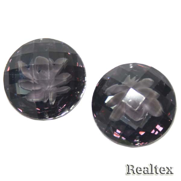 Стразы пластиковые пришивные AB-1 средние цв.т.серый 