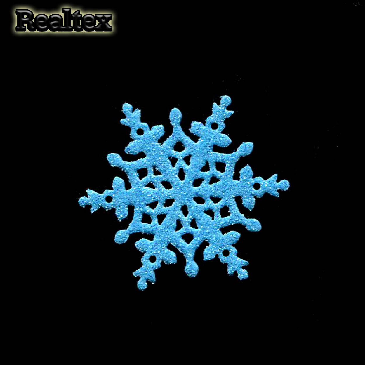 Набор 18 "Снежинки" из глиттерного фоамирана 48мм (10 шт) цв.бирюза