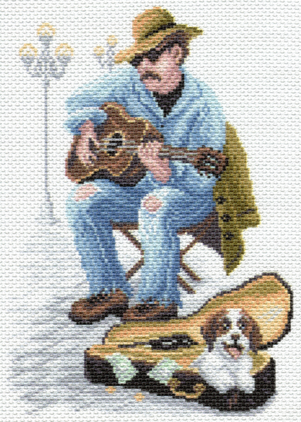 Рисунок на канве МП №1670 "Музыкант" 28х37см