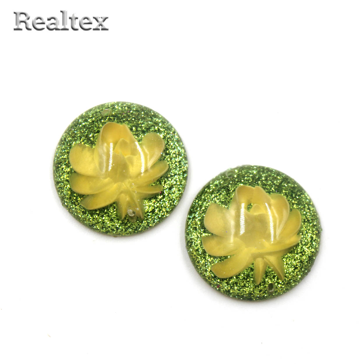 Стразы пластиковые пришивные AB-7 малые цв.салатовый 