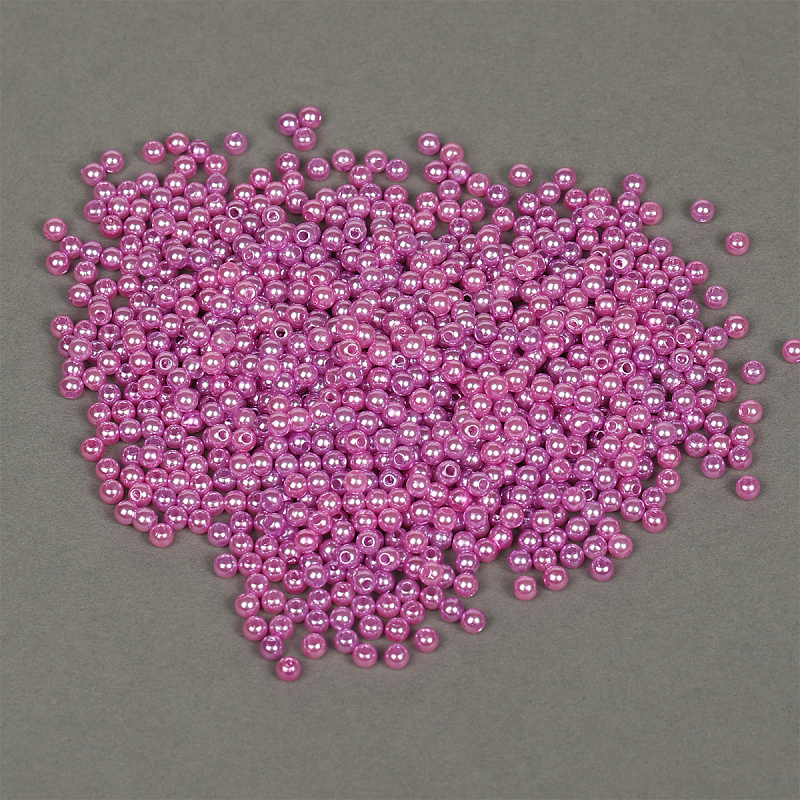 Бусины пластик Реалтекс  4мм под жемчуг (100гр) цв.093 тёмно-сиреневый