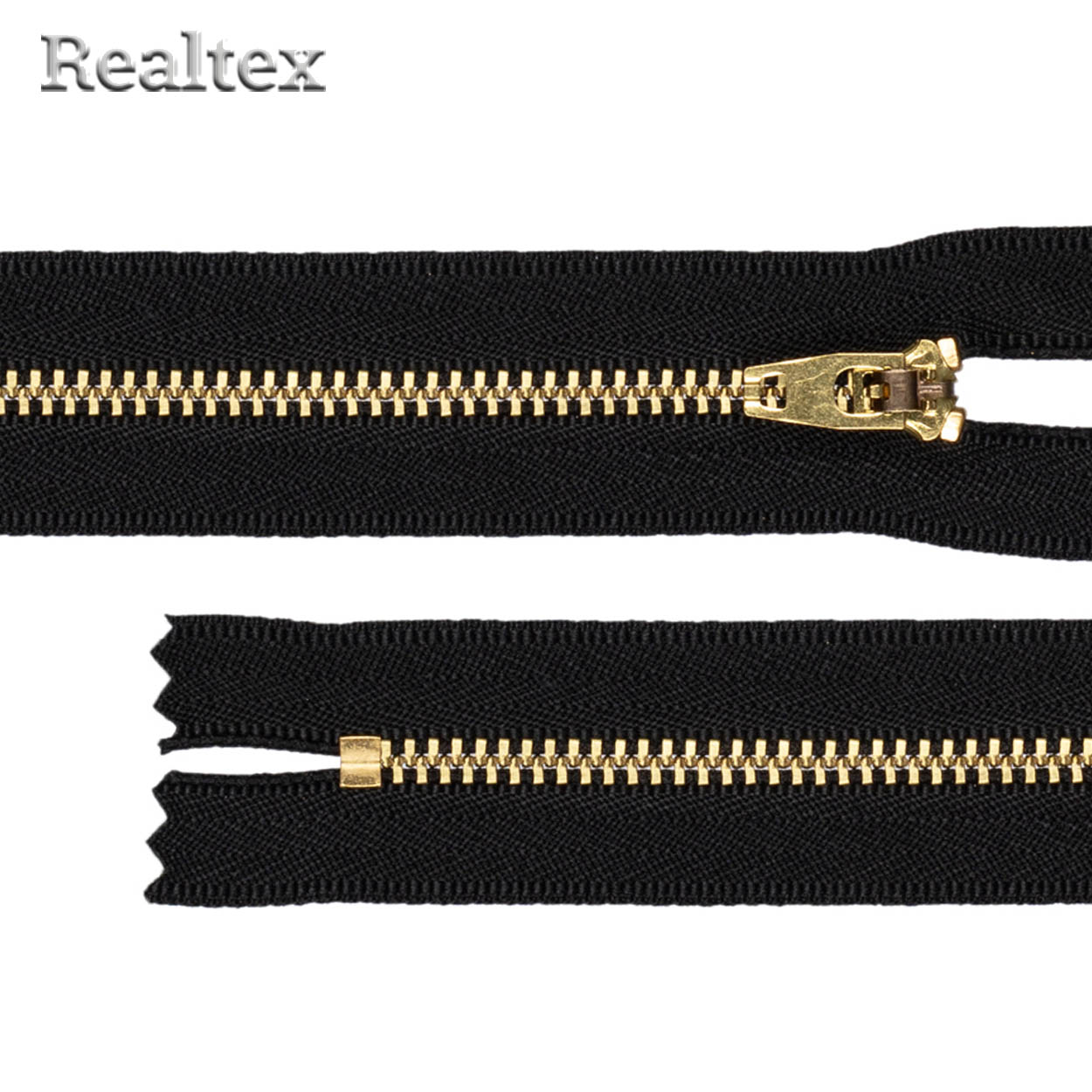 Молнии джинсовые JIN 4L латунь 20см Т.4, неразъёмная цв.310 черный