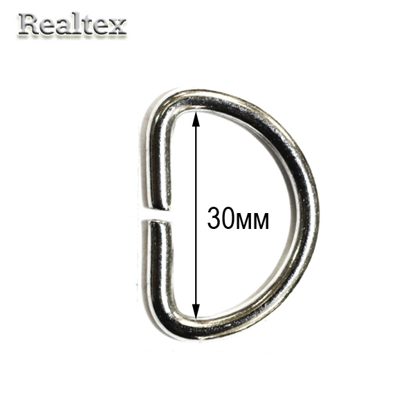 Полукольцо металлическое 30*2,5мм TSW цв.никель