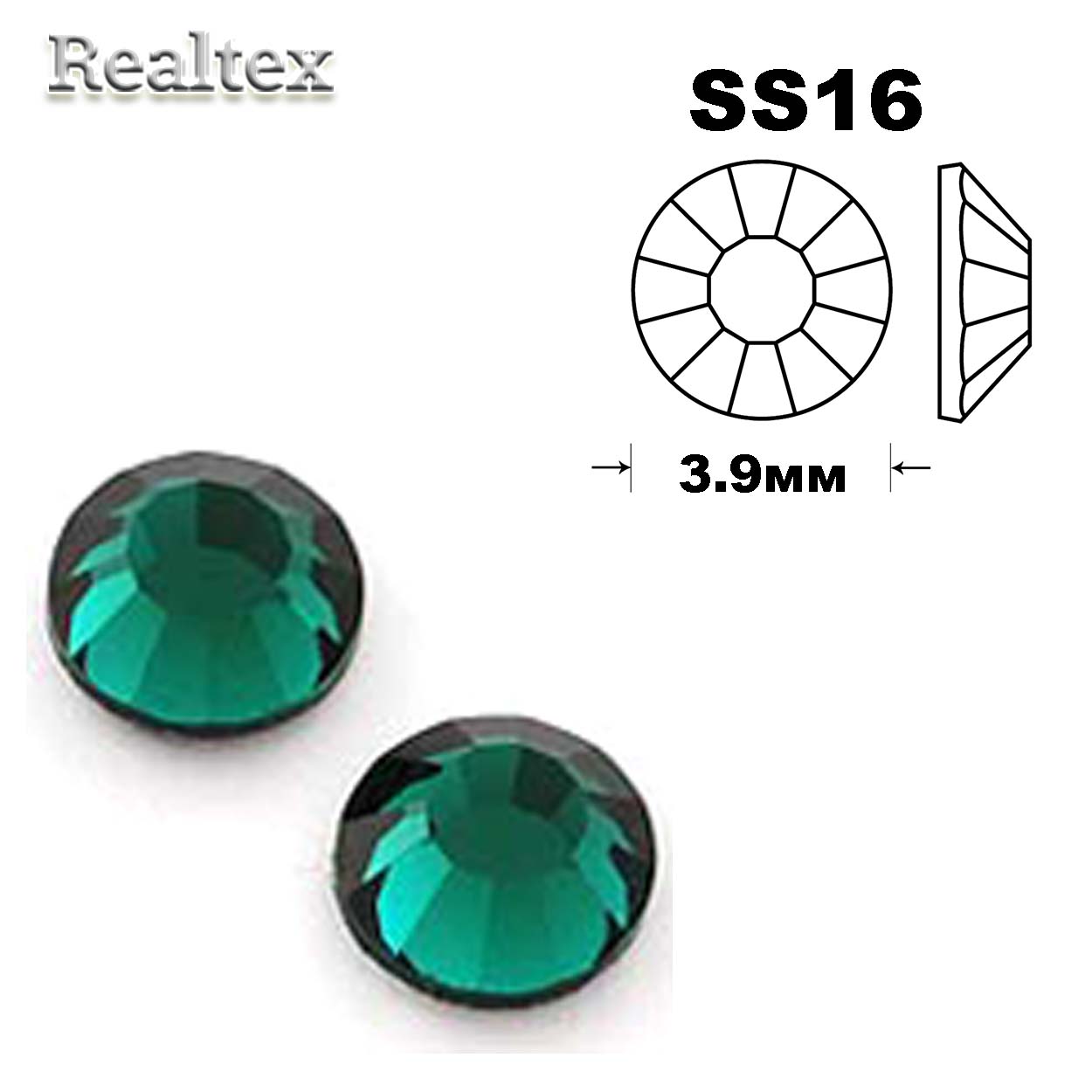 Стразы термоклеевые SWAROVSKI SS-16 (100шт) цв.Emerald  