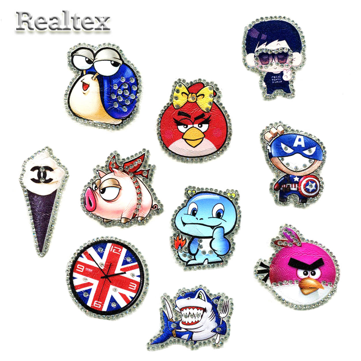 Термоаппликации со стразами Ф-12/4 ассотри 