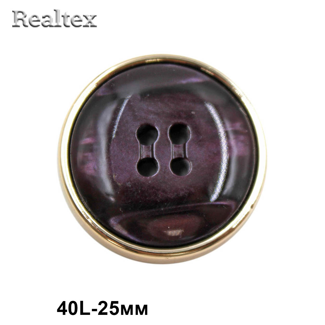 Пуговицы VB  6 40L (10шт) цв.слива/светлое золото