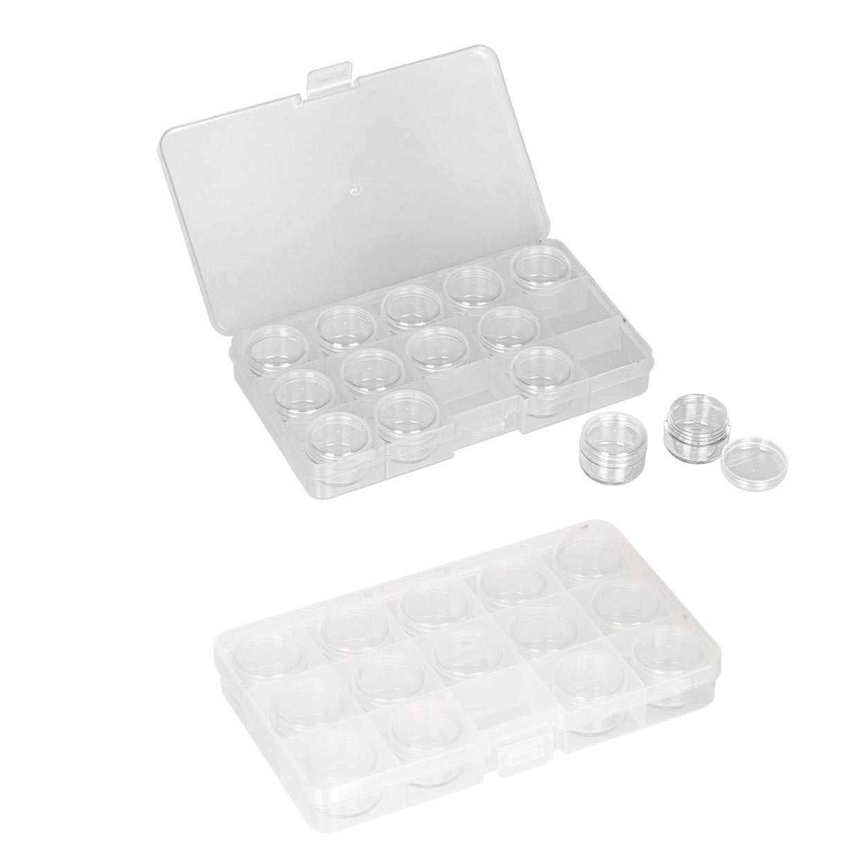 Контейнер пластик OM-042-110 для швейных принадлежностей 17,7*10,2*2,3см цв.прозрачный