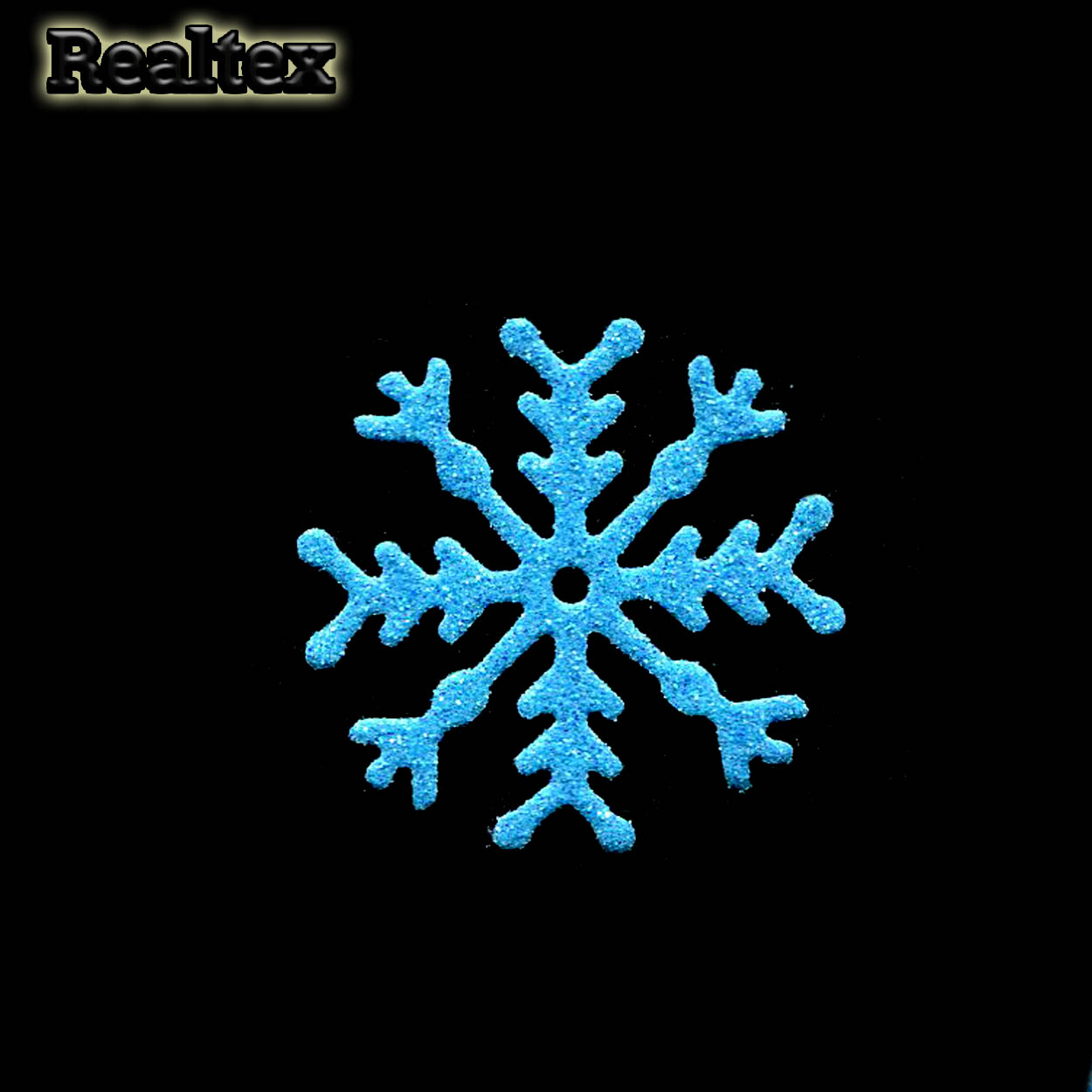 Набор 05 "Снежинки" из глиттерного фоамирана 50мм (10 шт) цв.бирюза