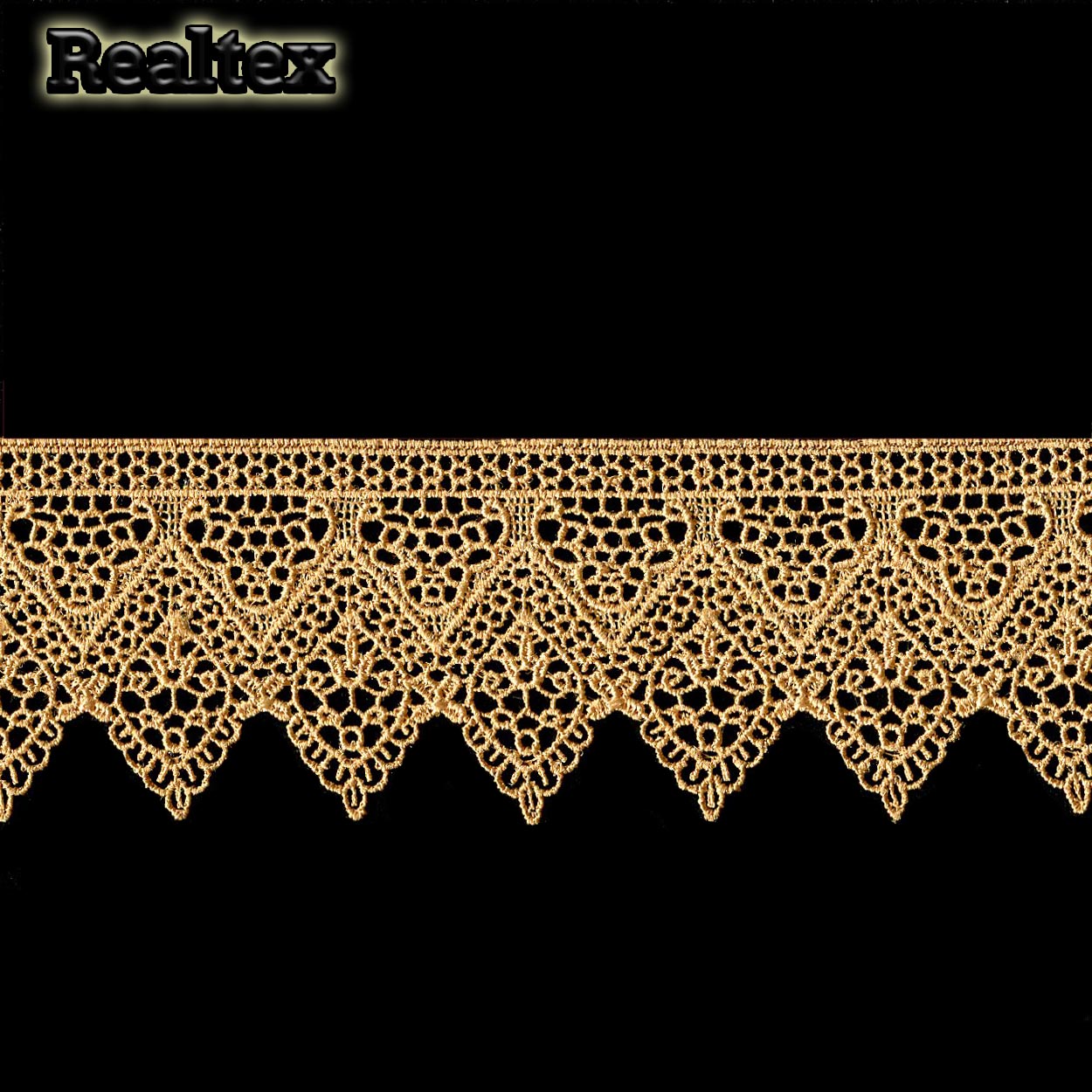 Кружево  гипюр  Realtex  51мм LF-92068 цв.33 золотистый