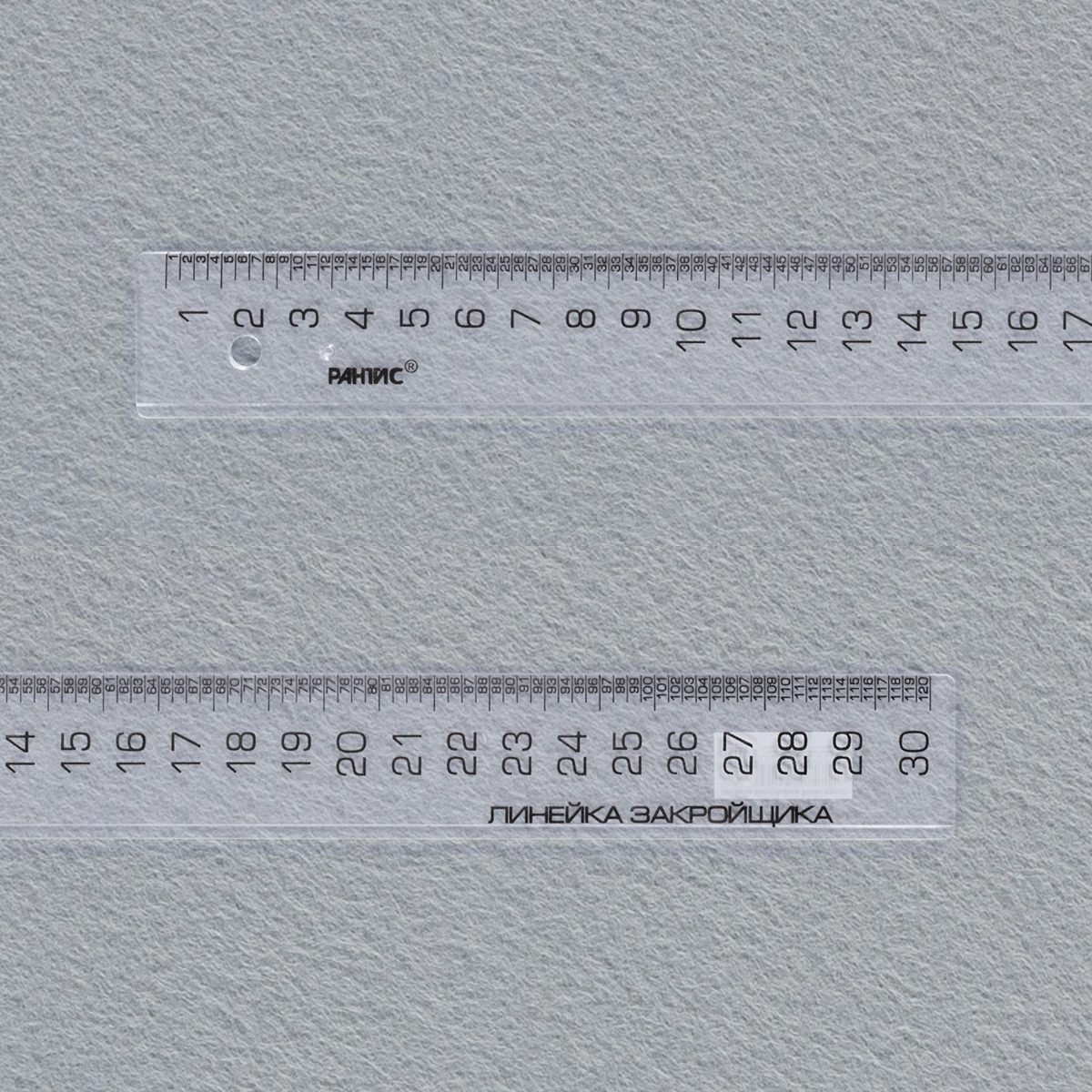  Линейка закройщика Л3 30см пластик цв.прозрачный