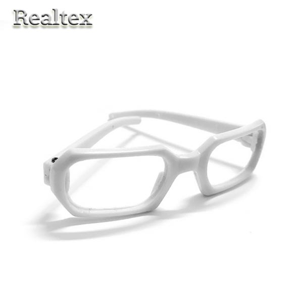 Очки без стекла прямоугольные пластик 26199 7,5см для игрушек цв.белый