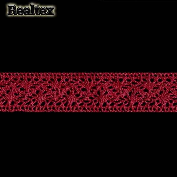 Кружево вязаное  27мм 27.01.101 цв.17 бордо