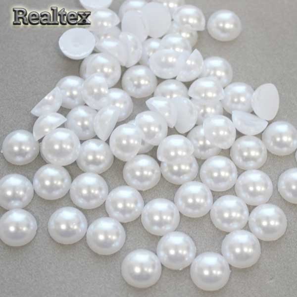 Полу-бусы Realtex 10мм (500гр) цв.33 белый 