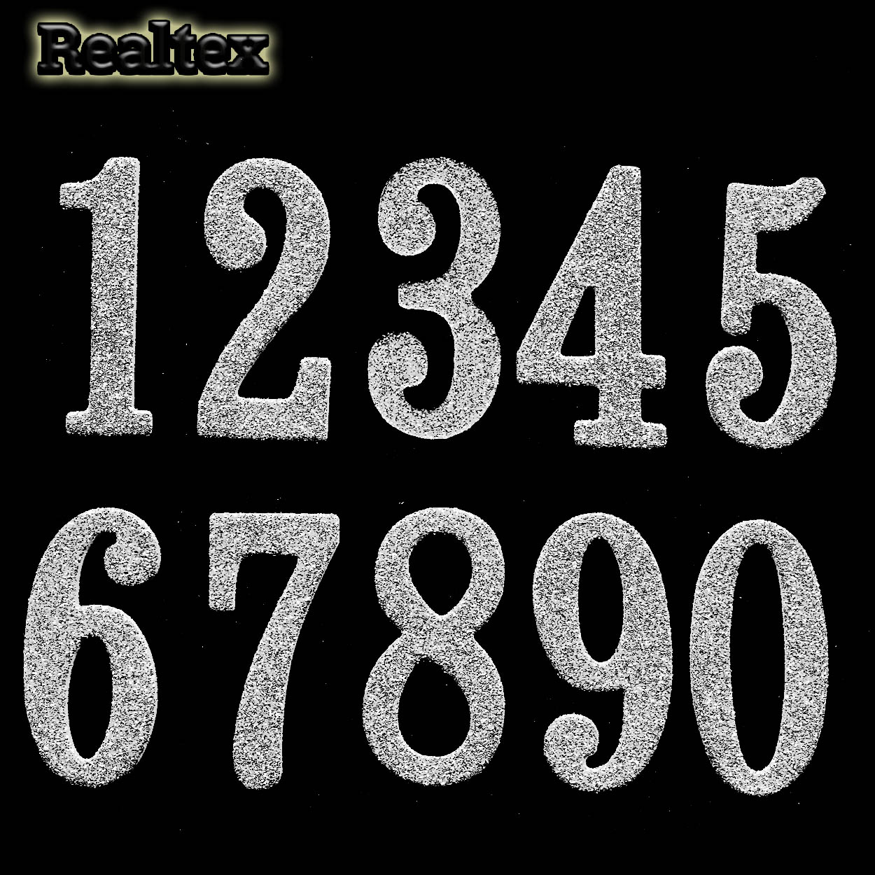 Набор "Цифры" (0-9) из глиттерного фоамирана 55*28мм (10 шт) цв.серебро