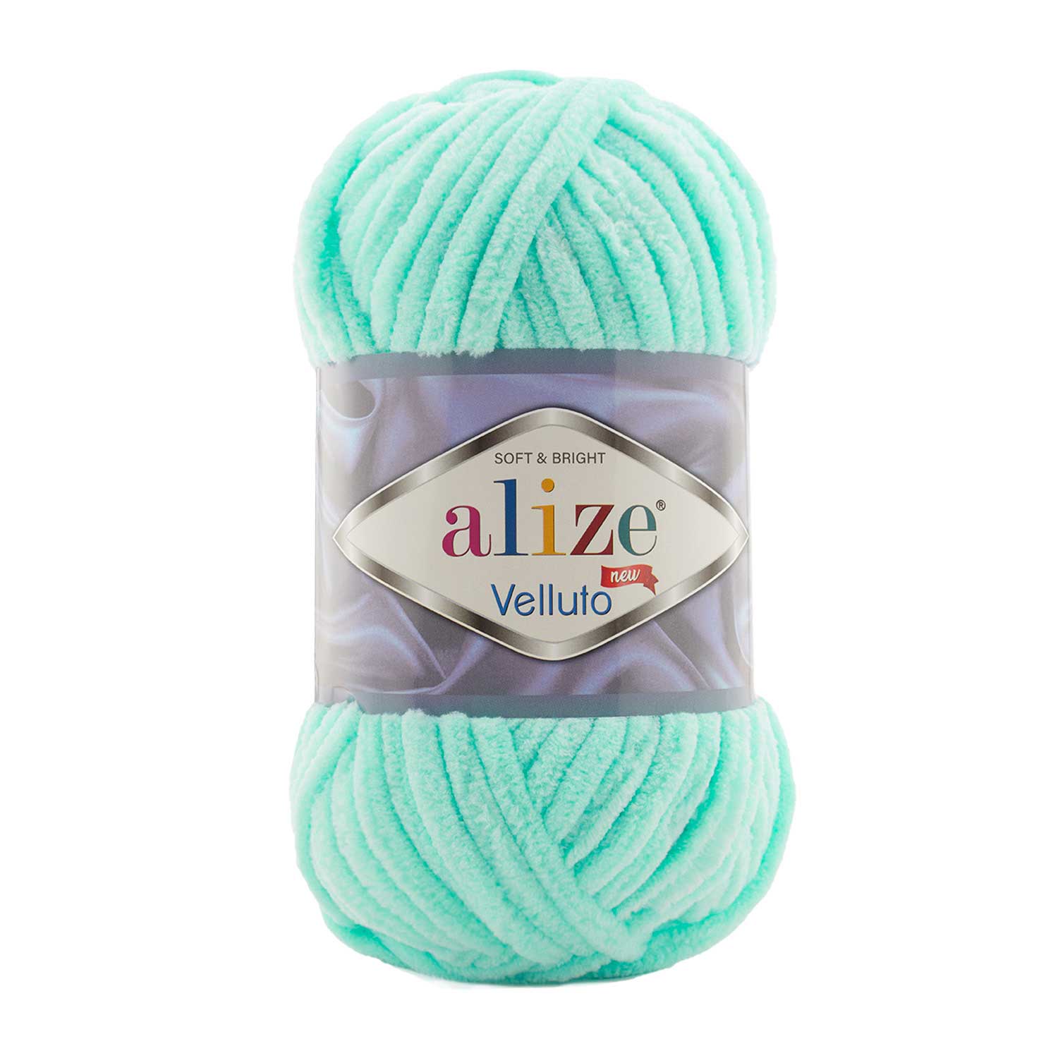 Пряжа Alize "Velluto" (0,5кг) цв.019 светло-бирюзовый