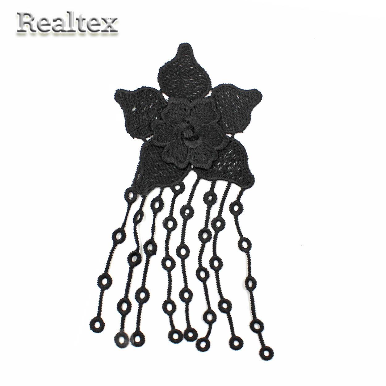 Пришивной элемент 8393 Цветок (4шт) цв.черный