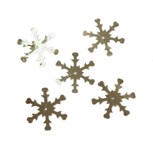 Пайетки "Астра" (10гр) "снежинки" 24мм цв.001 серебро