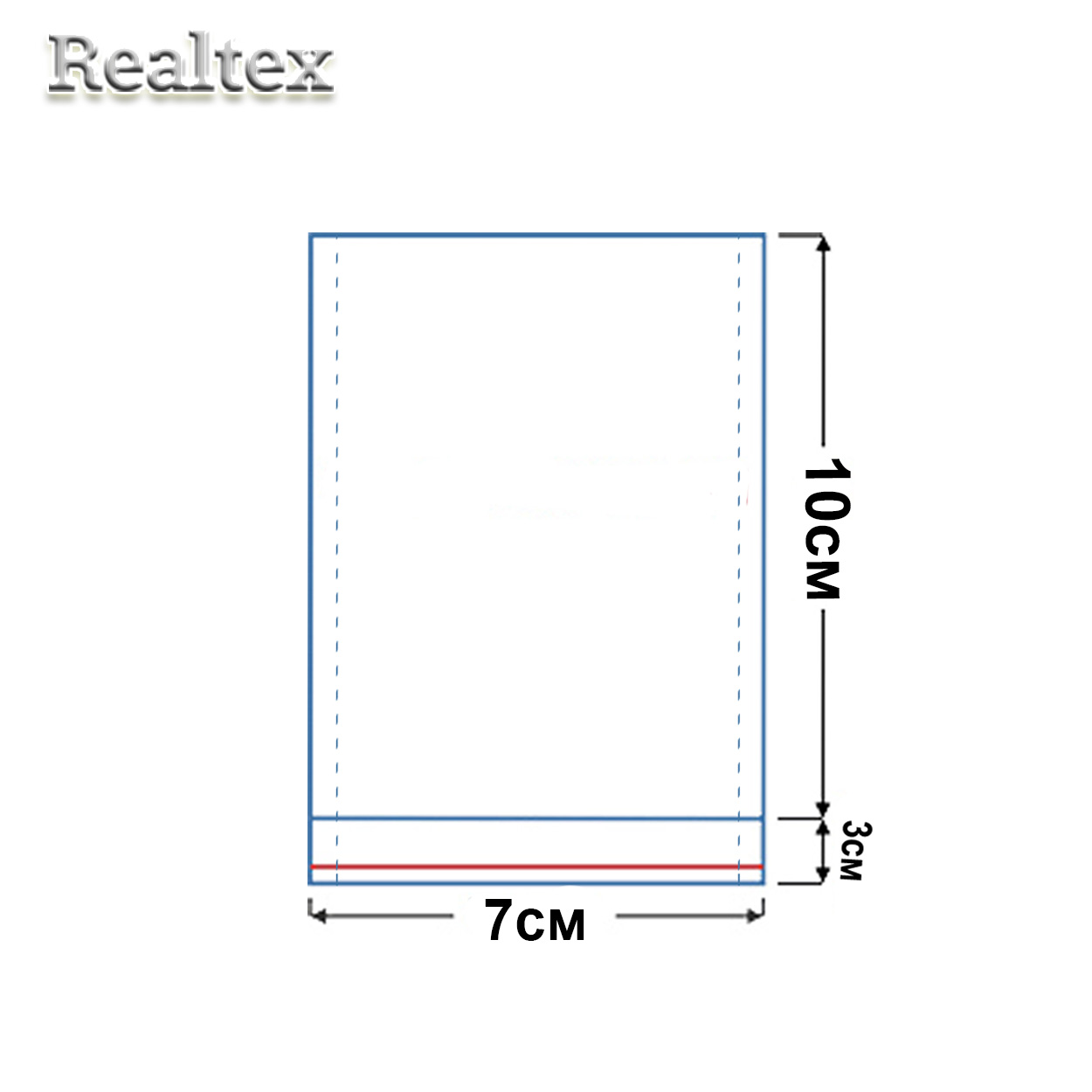 Пакеты упаковочные Realtex со скотч клапаном и перфорацией (двойной шов) 7*10см (200шт)