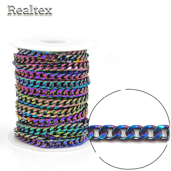 Цепочка декоративная RS Д 1.6*5.2мм (10м) цв.хамелеон 