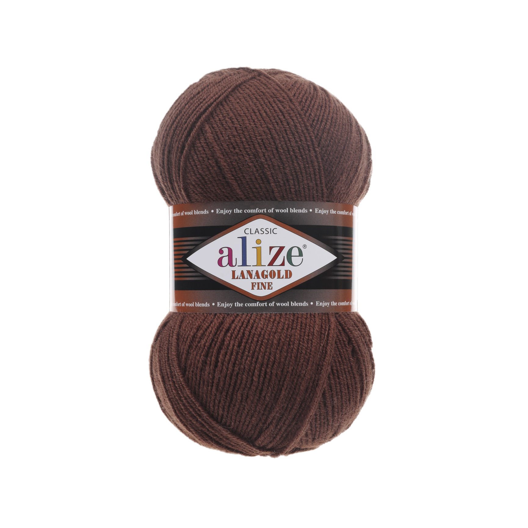 Пряжа Alize "Lana Gold Fine" (100гр) цв.583 каштановый