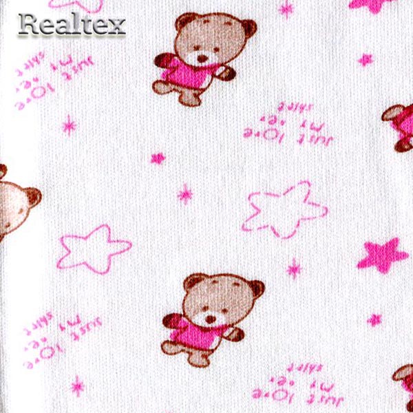 Ткань "Мишка" Интерлок 28923 цв.розовый