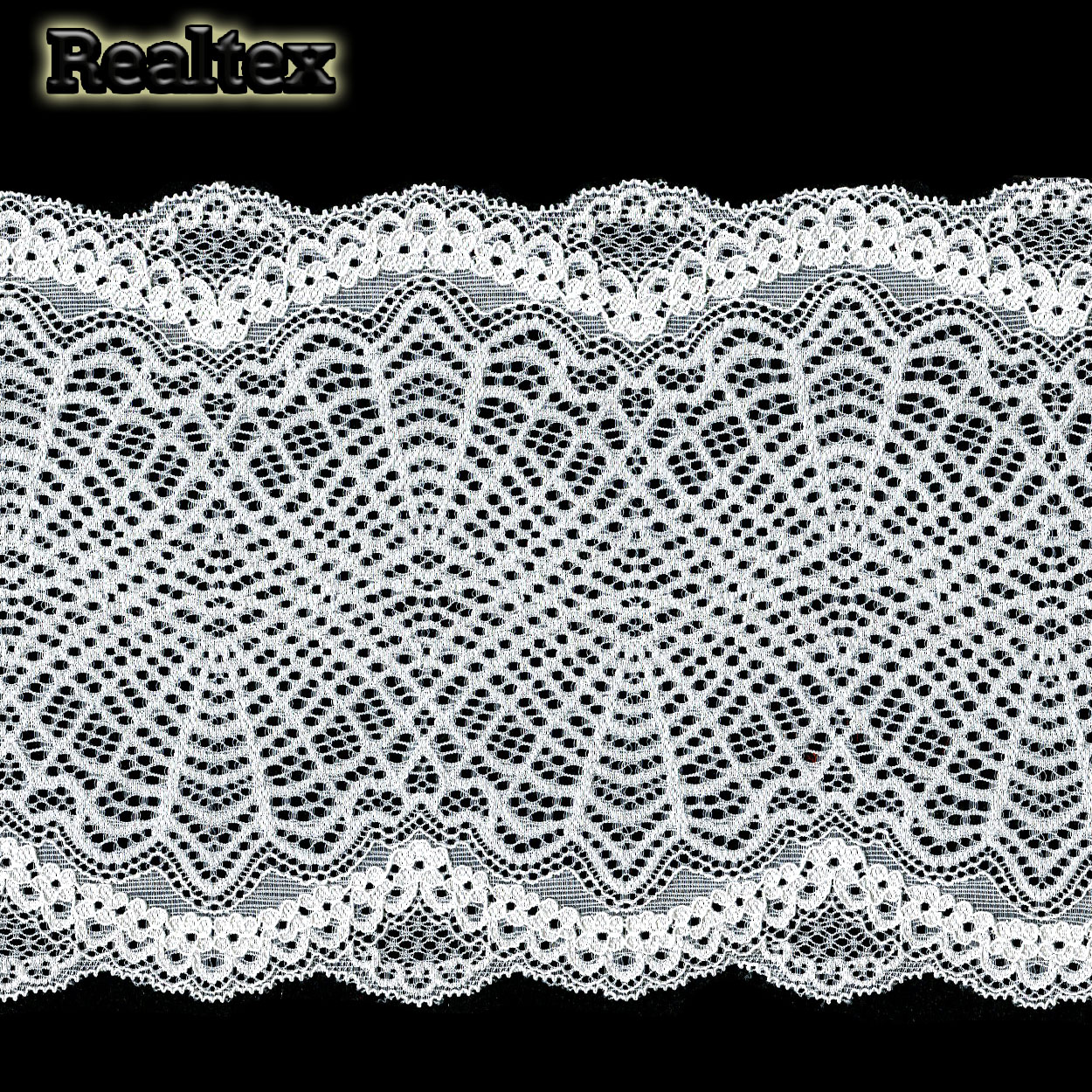 Кружево стрейч 190мм TBY 6389 цв.004 белый