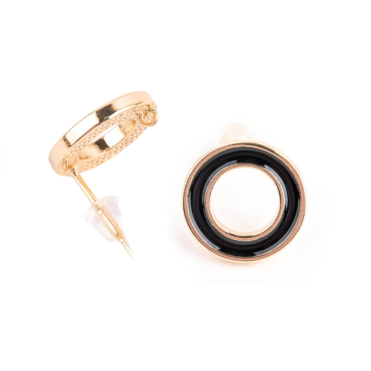 Швензы для серег "Zlatka" FMK-H13 (2шт) цв.04 золото/чёрный