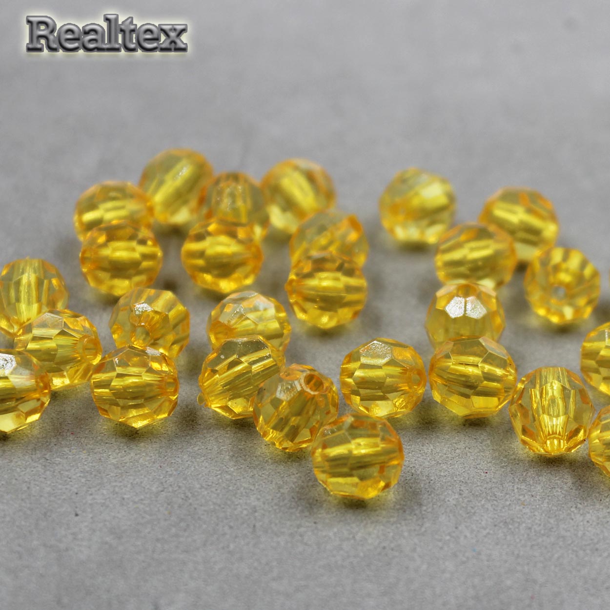 Бусины акриловые 3241 10мм (100гр) цв.21 жёлтый