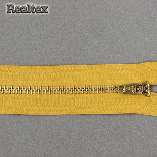 Молнии джинсовые JIN 4L латунь 20см Т.4, неразъёмная №1 (10шт) цв.111 светло-оранжевый