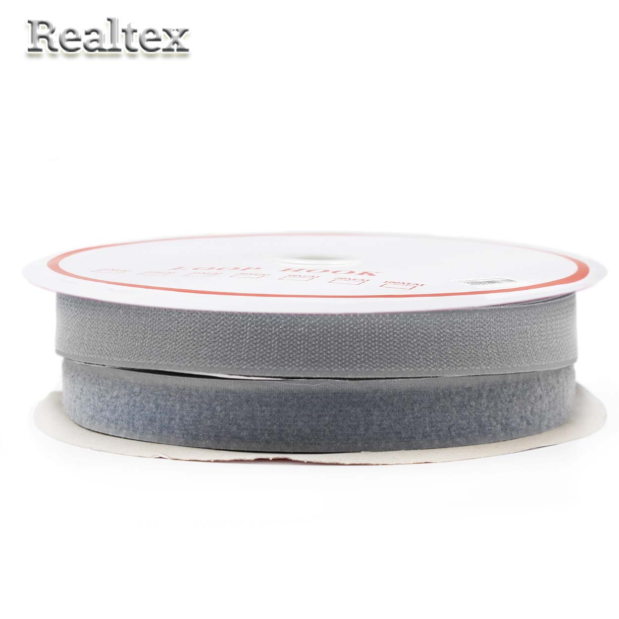 Липучка  Реалтекс 25мм цв.101 серый