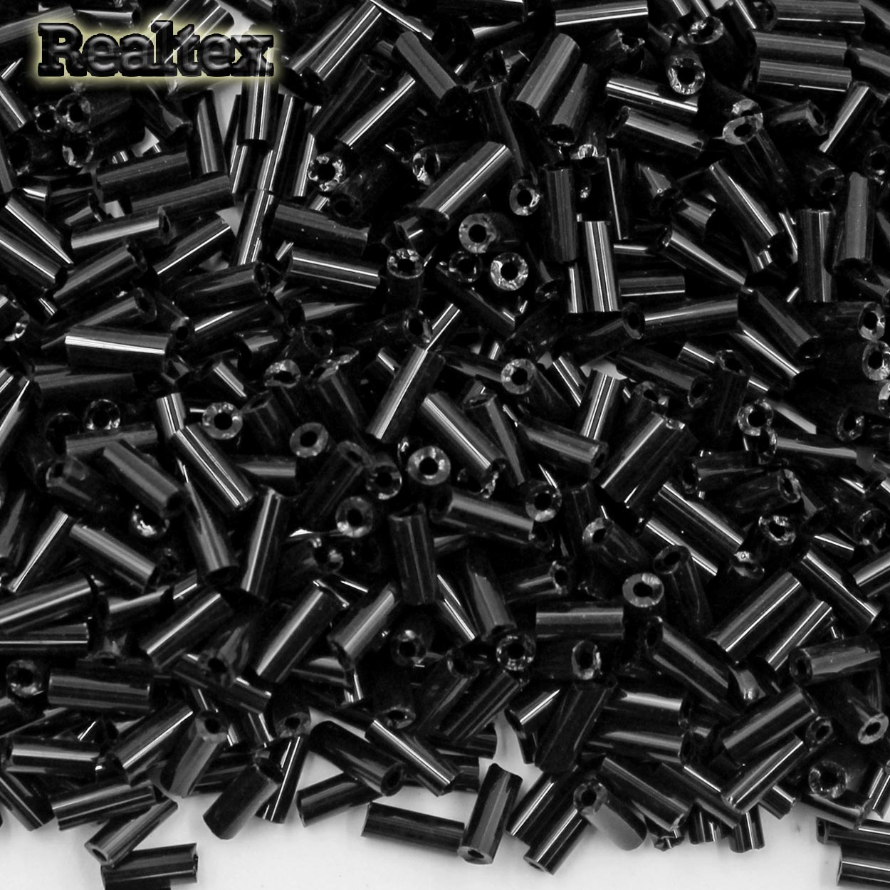 Бисер рубка Realtex дл.-10мм (100гр.) цв.049 чёрный