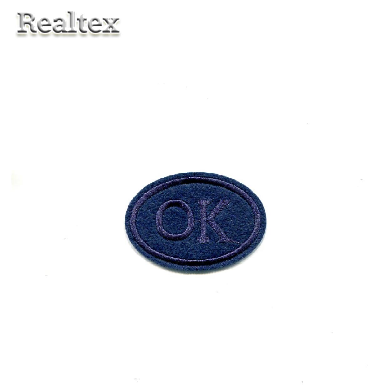 Термоаппликации Realtex "OK" 2,0*1,5см цв.темно-синий