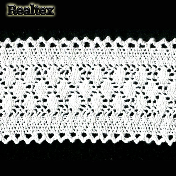 Кружево вязаное  85мм 85.01.121 (25м) цв.01 белый