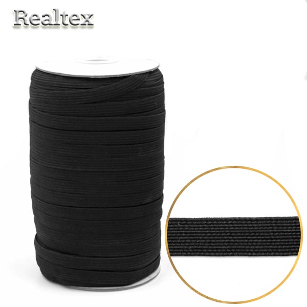 Резинка-вздержка Realtex Тайвань  8мм (91м) цв.черный