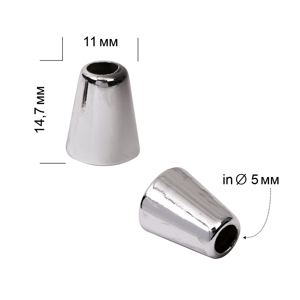 Наконечник пластик TBY 0317 11*14,7мм (50шт) цв.никель 