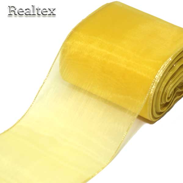 Лента капроновая 80мм "Органза-80" с3651г17 с метанитом цв.02 желтый