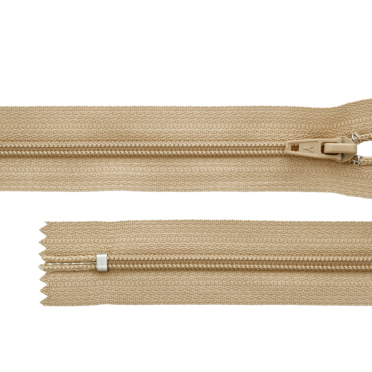 Молния витая G004A Т.4 20см неразъемная замок автомат цв.298 светло-бежевый