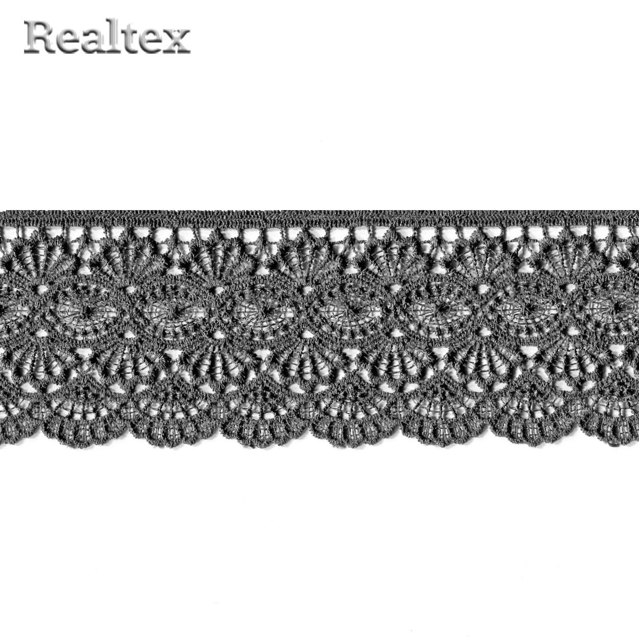 Кружево  гипюр  Realtex  70мм LF-6046/T6406 цв.243 темно-серый  