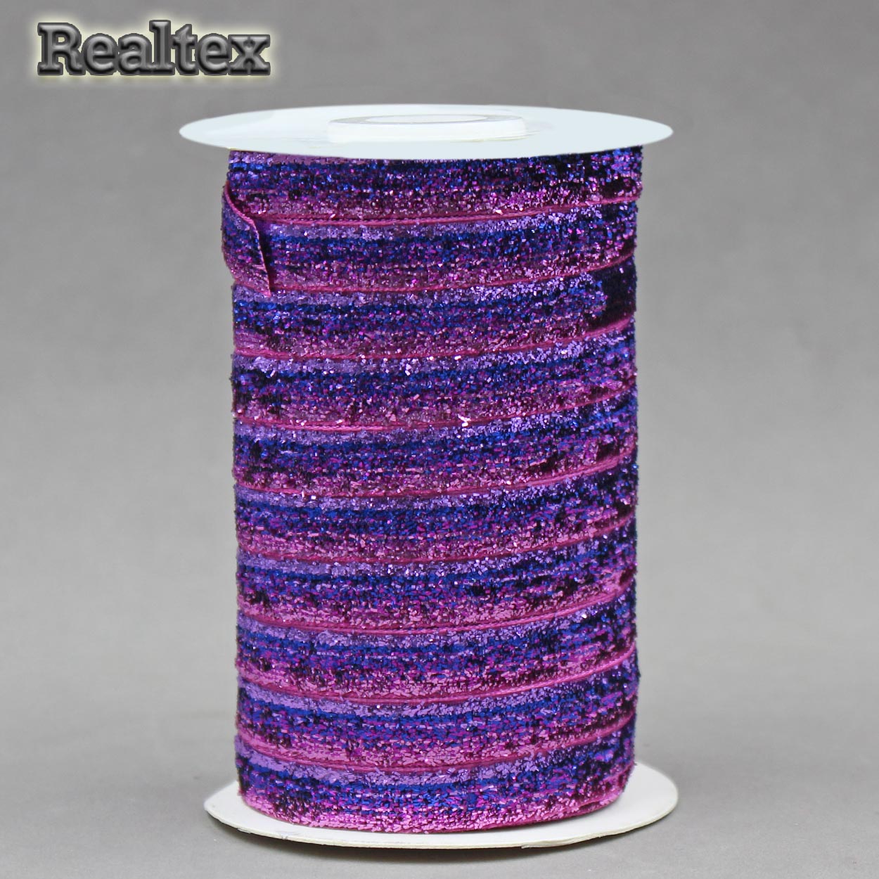 Лента бархатная люрекс RS 10мм цв.38 mix