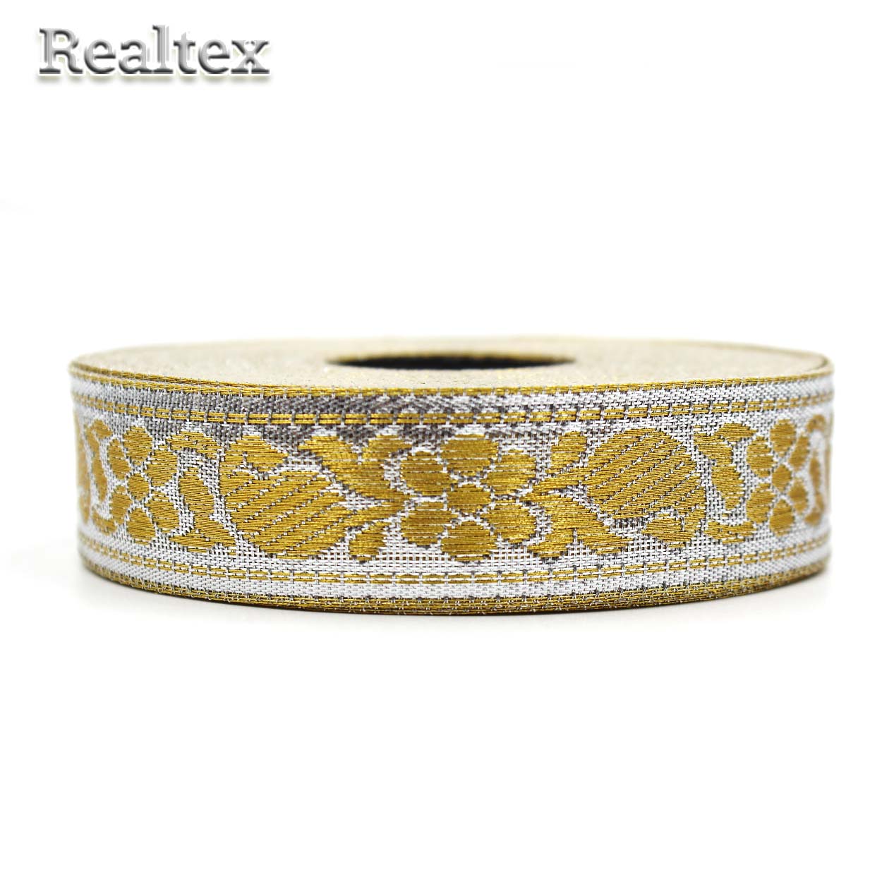 Тесьма церковная 22мм 01402 цв.серебро/золото 