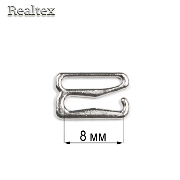 Крючок  Реалтекс  8мм металлический цв.никель
