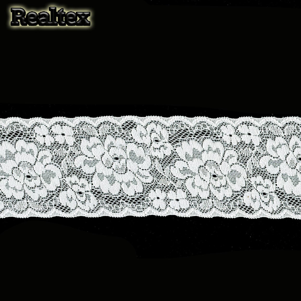 Кружево стрейч Реалтекс  60мм HD 1019 (20м) цв.светло-молочный