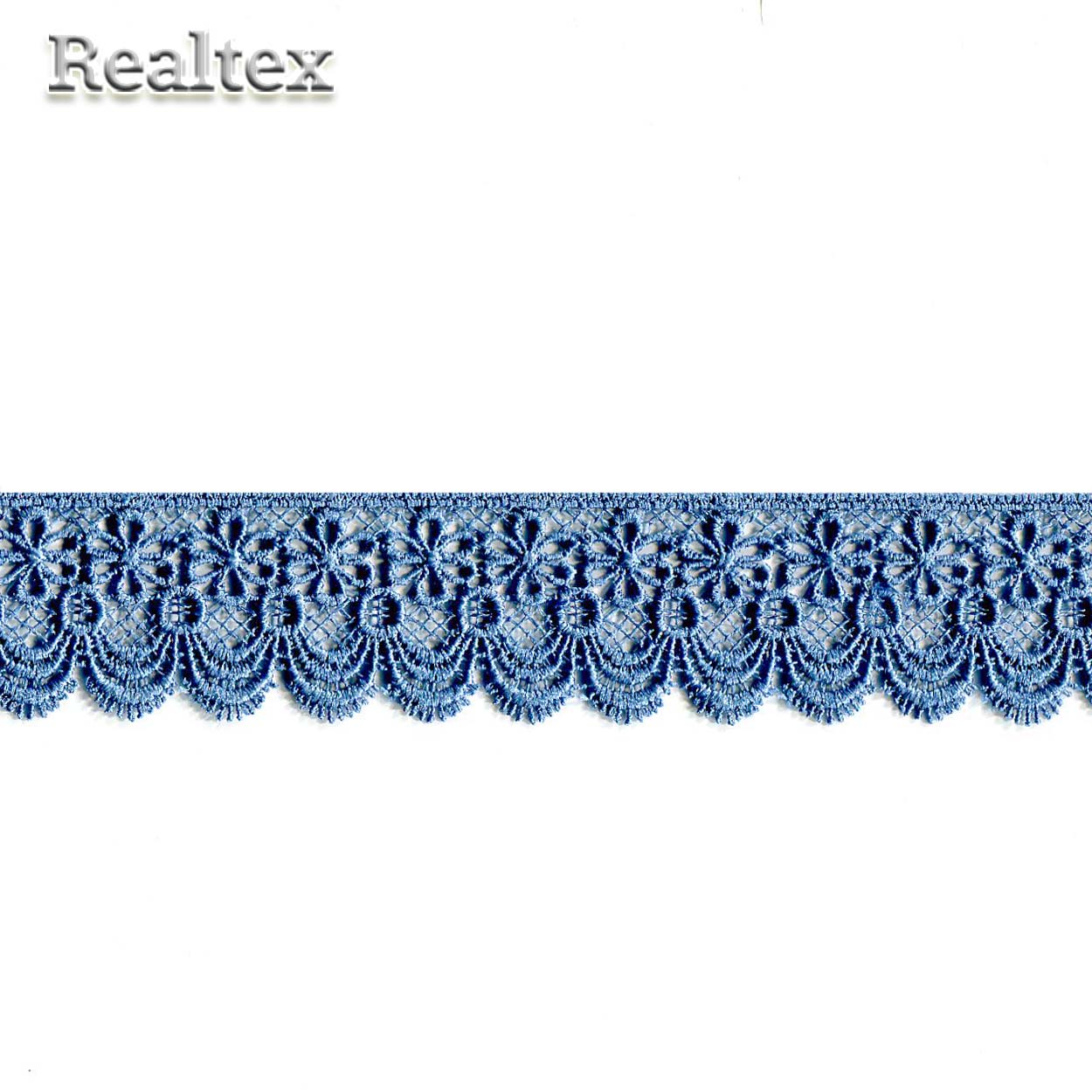 Кружево  гипюр  Realtex  30мм LF-504 цв.31 джинсовый