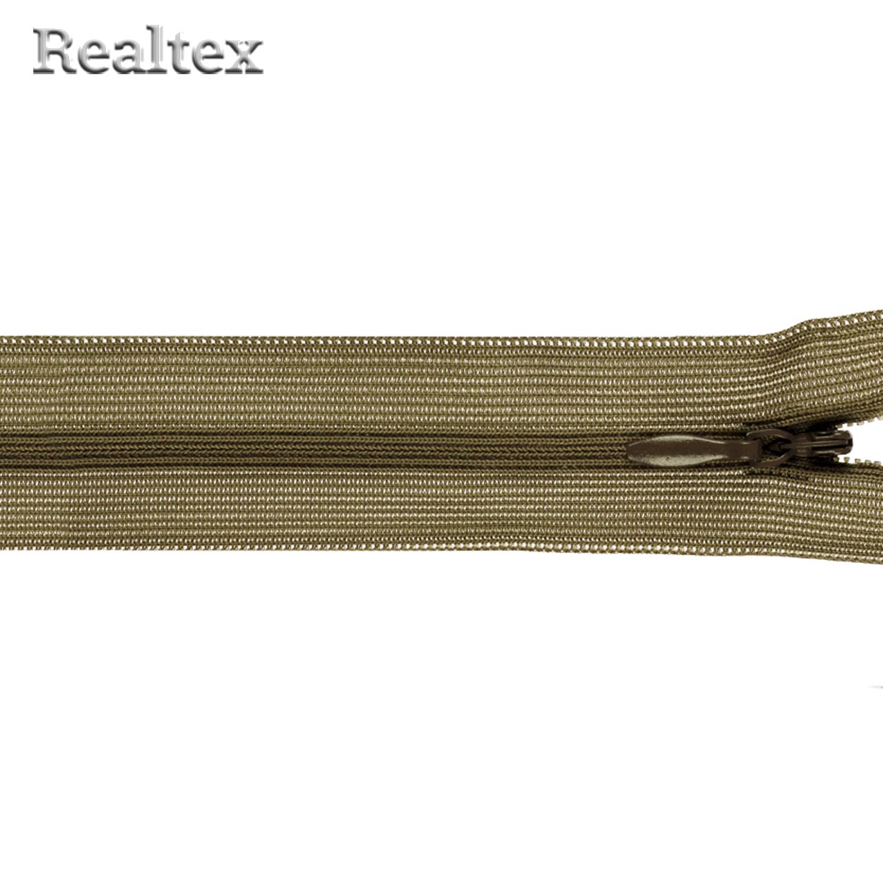 Молния потайная G-013P 50см цв.255 хаки-коричневый