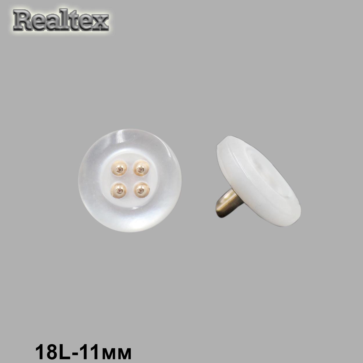 Пуговицы RB D051 18L (36шт) цв.White/G