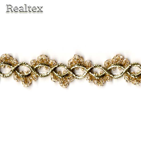 Тесьма металлизированная 22мм MTR-22 цв.золото 