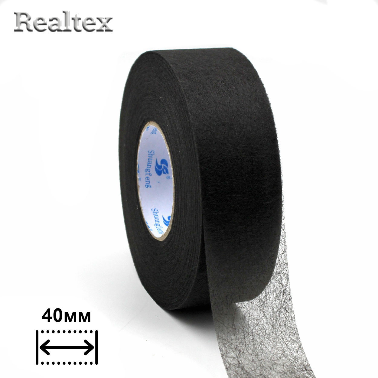  Паутинка 40мм Realtex (64м) цв.черный 